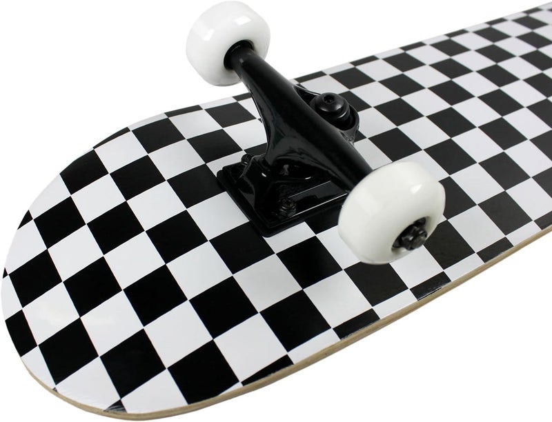 Krown Rookie Checker Skateboard - Pro Style Quality - Maple 7-Ply Deck, Aluminum Trucks, Urethane Wheels, Precision Bearings - The Perfect Beginners First Board - Image 3